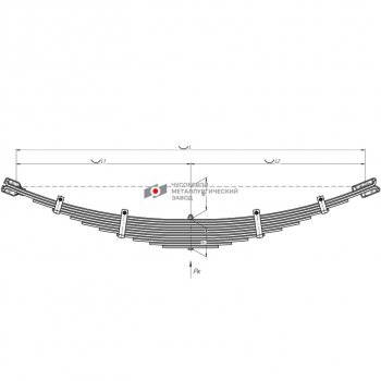 23 999 р. Рессора ПАЗ-3205,672,3201,ГАЗ-3308 задняя (11 листов) L=1610мм ЧМЗ ЧМЗ 672-2912012  с доставкой в г. Керчь. Увеличить фотографию 1