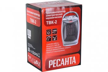 2 759 р. Тепловентилятор бытовой 2.00кВт (18кв.м) настольный керамический РЕСАНТА РЕСАНТА 6724  с доставкой в г. Керчь. Увеличить фотографию 11