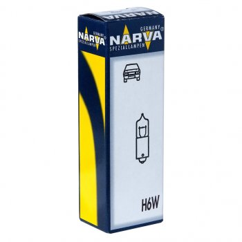269 р. Лампа 12V H6W 6W BAX9s Halogen Miniature NARVA NARVA 681613000  с доставкой в г. Керчь. Увеличить фотографию 1