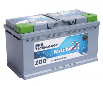 18 999 р. Аккумулятор KORTEX EFB 100Ач обратная полярность KORTEX 6ст100(0) smf600500  с доставкой в г. Керчь. Увеличить фотографию 1