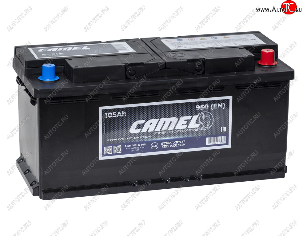 20 749 р. Аккумулятор CAMEL AGM 105Ач обратная полярность CAMEL 6ст105(0) l6  с доставкой в г. Керчь