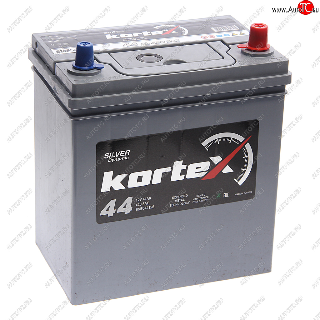 8 999 р. Аккумулятор KORTEX SILVER Dynamic ASIA 44Ач обратная полярность KORTEX 6ст44(0) smf544126 (b19)  с доставкой в г. Керчь