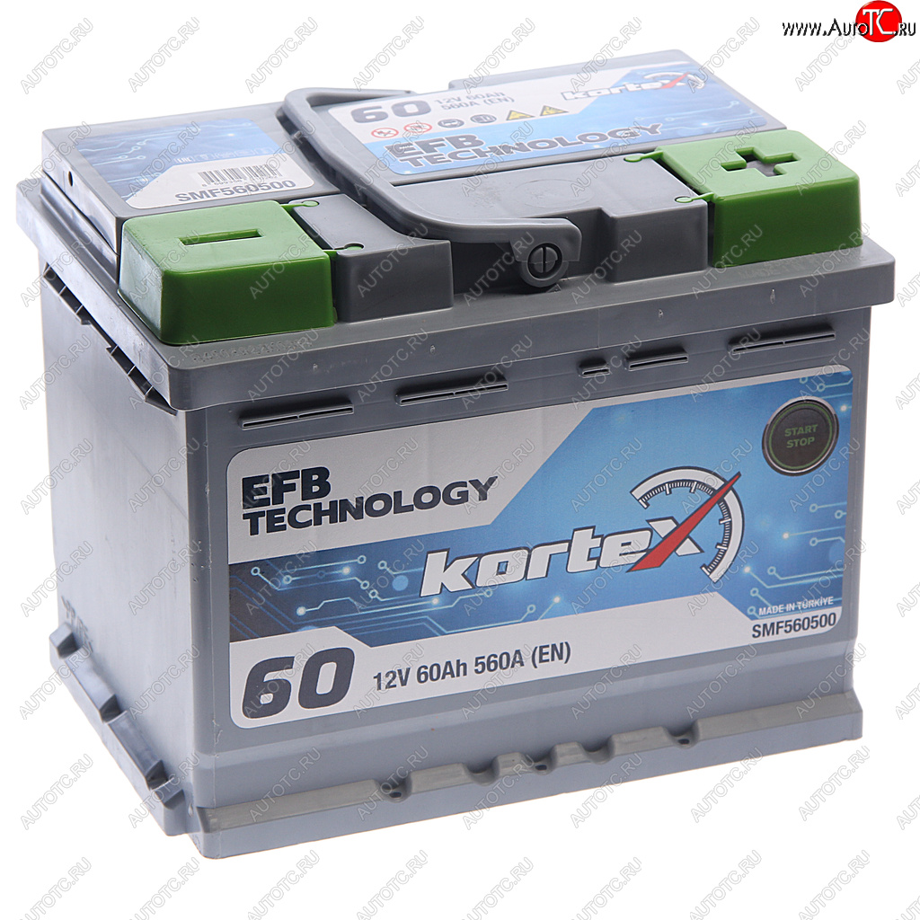 13 499 р. Аккумулятор KORTEX EFB 60Ач обратная полярность KORTEX 6ст60(0) smf560500  с доставкой в г. Керчь