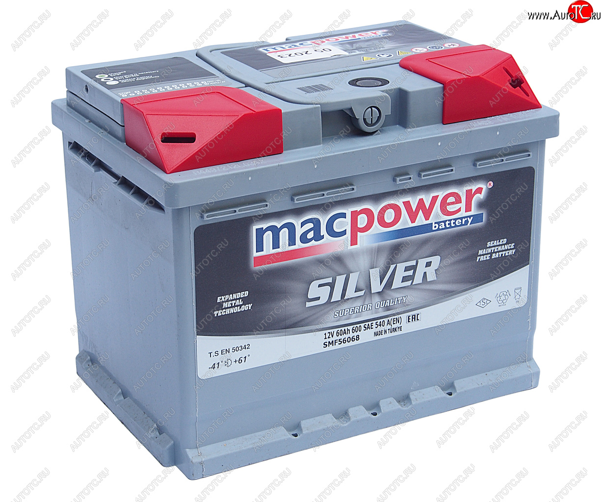 9 599 р. Аккумулятор MACPOWER 60Ач обратная полярность MACPOWER 6ст60(0) smf56068  с доставкой в г. Керчь