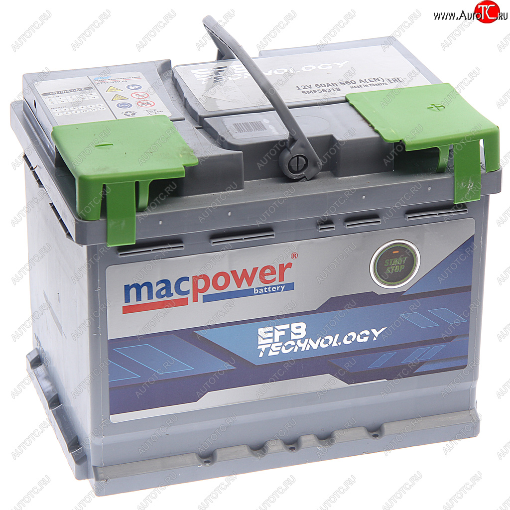 11 549 р. Аккумулятор MACPOWER EFB 60Ач обратная полярность MACPOWER 6ст60(0) smf5632052  с доставкой в г. Керчь