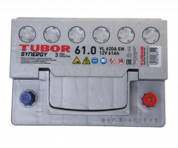 10 199 р. Аккумулятор TUBOR Synergy 61Ач обратная полярность TUBOR 6ст61(0)  с доставкой в г. Керчь. Увеличить фотографию 2