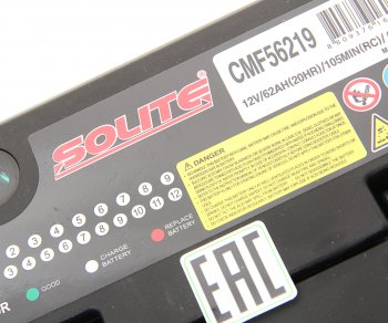 11 899 р. Аккумулятор SOLITE 62Ач обратная полярность SOLITE 6ст62(0) cmf 56219  с доставкой в г. Керчь. Увеличить фотографию 2