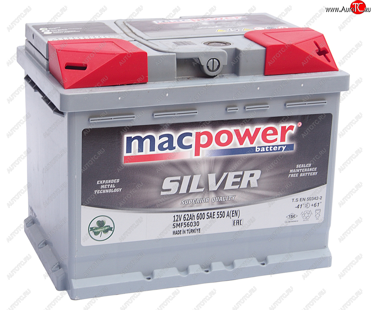 8 949 р. Аккумулятор MACPOWER 62Ач обратная полярность MACPOWER 6ст62(0) smf56030  с доставкой в г. Керчь