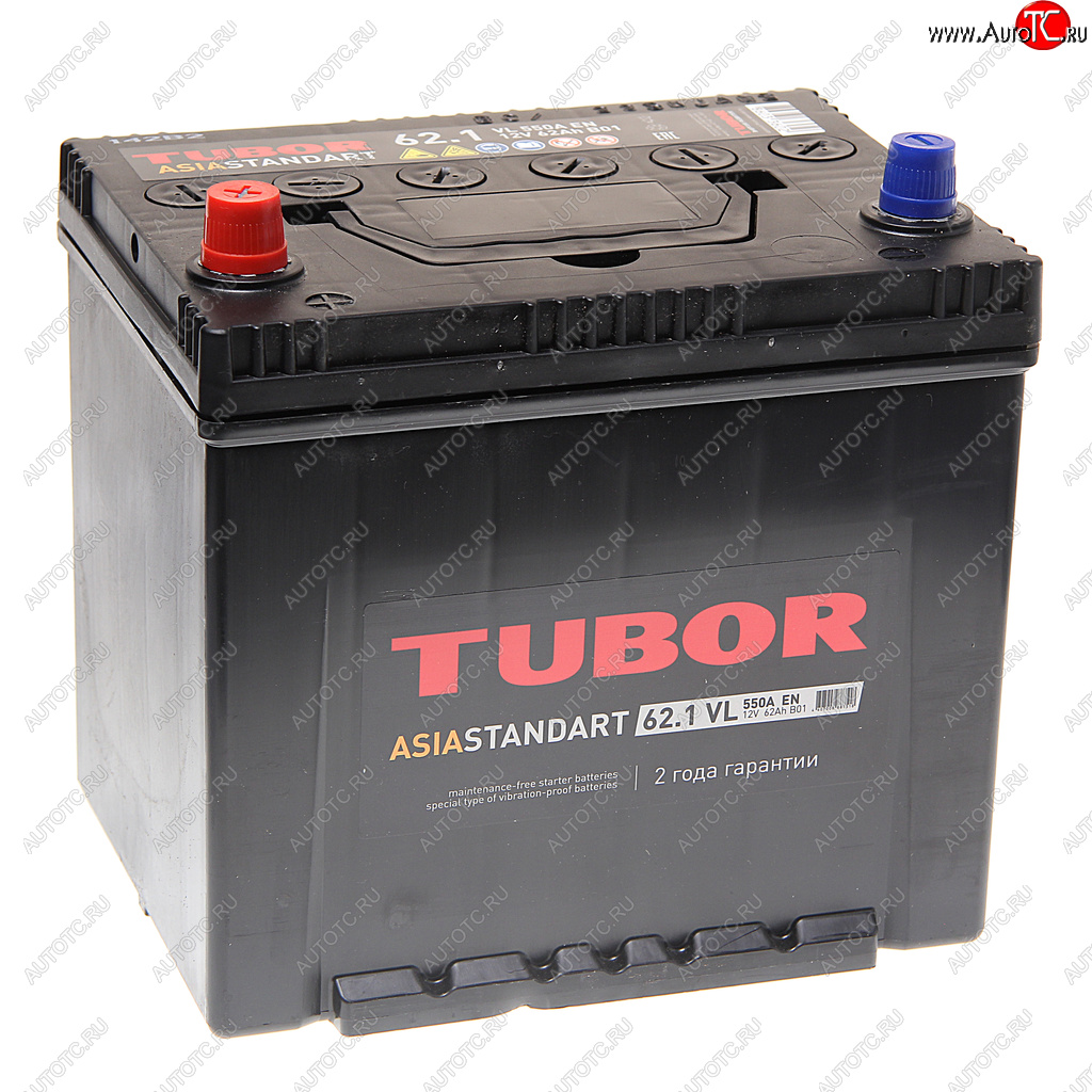 9 599 р. Аккумулятор TUBOR Asia Standart 62Ач TUBOR 6ст62(1) d23r  с доставкой в г. Керчь