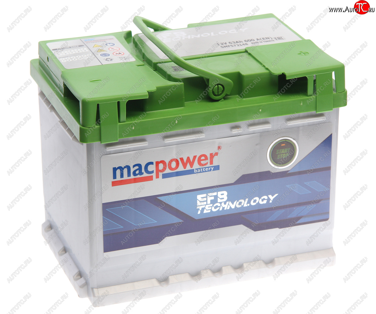 13 999 р. Аккумулятор MACPOWER EFB 63Ач обратная полярность MACPOWER 6ст63(0) smf572148  с доставкой в г. Керчь