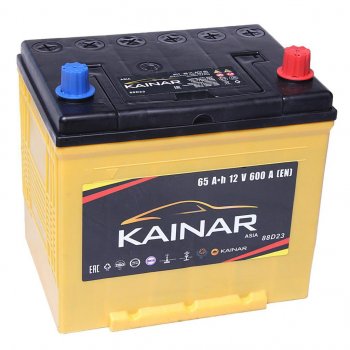 8 749 р. Аккумулятор KAINAR Asia 65Ач обратная полярность KAINAR 6ст65(0) 75d23l(88d23l)  с доставкой в г. Керчь. Увеличить фотографию 1