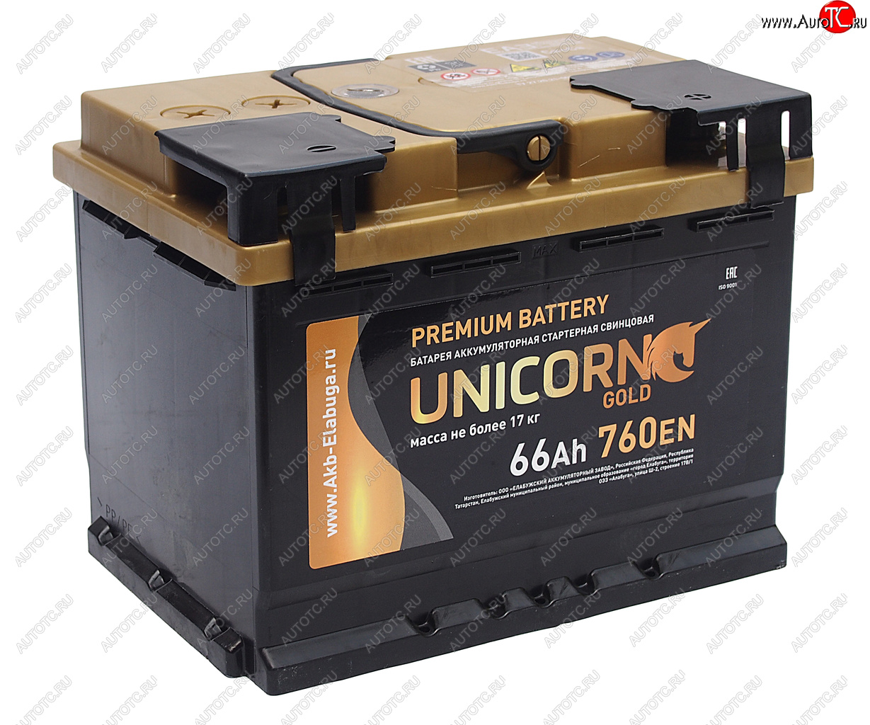 10 649 р. Аккумулятор UNICORN Gold 66Ач обратная полярность UNICORN 6ст66(0)  с доставкой в г. Керчь