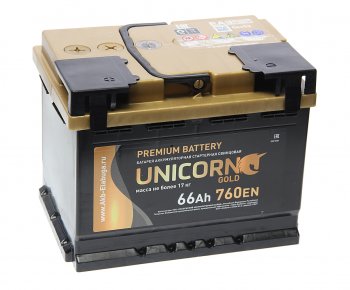 10 649 р. Аккумулятор UNICORN Gold 66Ач UNICORN 6ст66(1)  с доставкой в г. Керчь. Увеличить фотографию 1