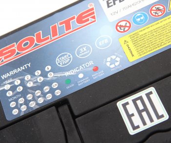 15 599 р. Аккумулятор SOLITE EFB Asia 70Ач обратная полярность SOLITE 6ст70(0) q85l  с доставкой в г. Керчь. Увеличить фотографию 2