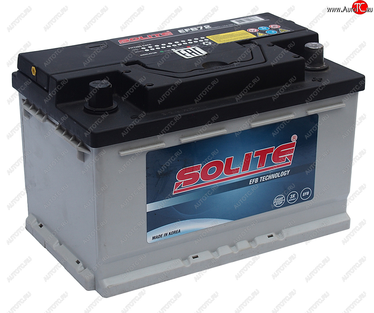 13 499 р. Аккумулятор SOLITE EFB 72А/ч обратная полярность,низкий SOLITE 6ст72(0) efb72 SOLITE 6ст72(0) efb72  с доставкой в г. Керчь