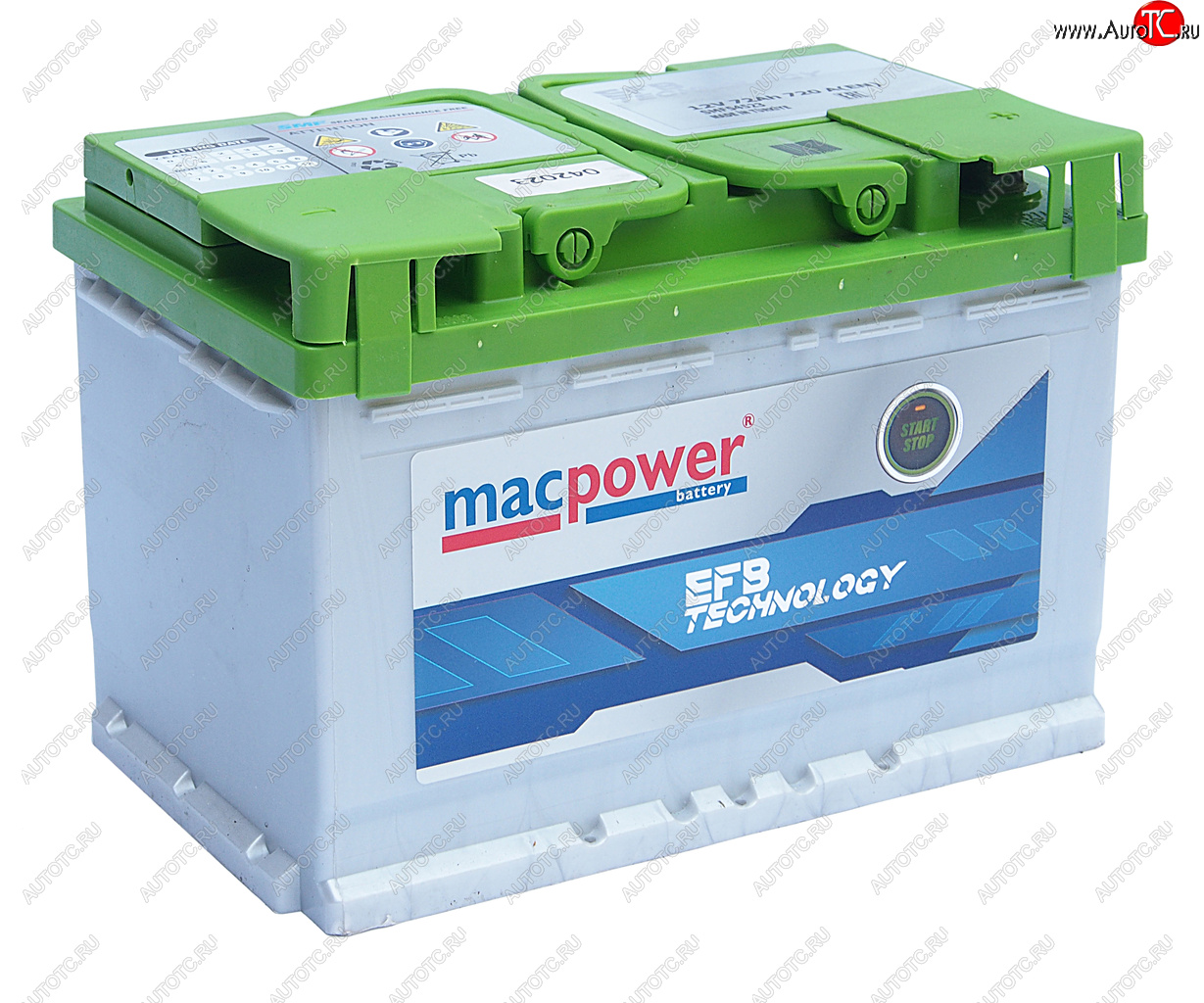 15 999 р. Аккумулятор MACPOWER EFB 72Ач обратная полярность MACPOWER 6ст72(0) smf54523  с доставкой в г. Керчь