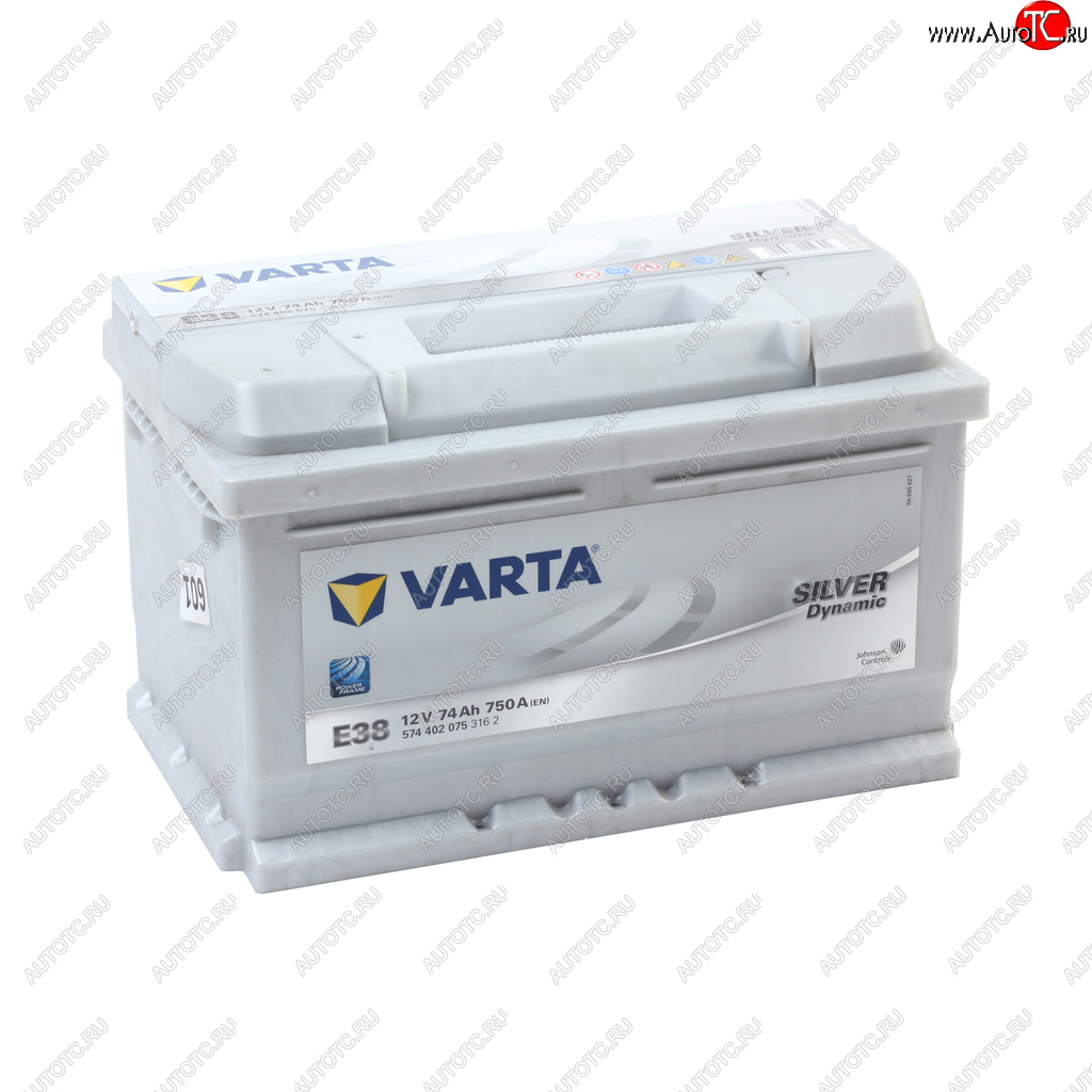 18 399 р. Аккумулятор VARTA Silver Dynamic 74Ач обратная полярность, низкий VARTA 6ст74(0) e38  с доставкой в г. Керчь