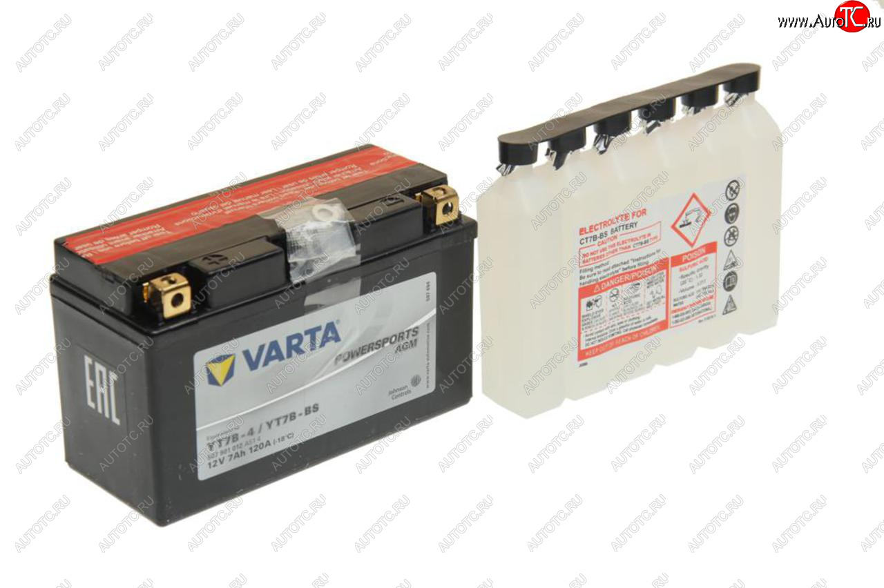 5 249 р. Аккумулятор VARTA MOTO AGM 7Ач VARTA 6ст7 507 901 012 (yt7b-4(bs))  с доставкой в г. Керчь