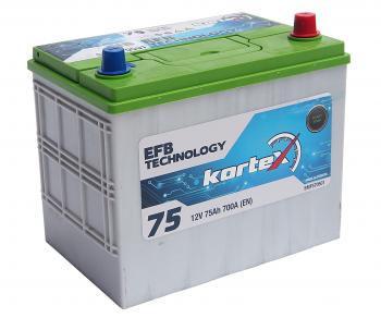Аккумулятор KORTEX EFB ASIA 75Ач обратная полярность KORTEX 6ст75(0) smf570501 (d26)