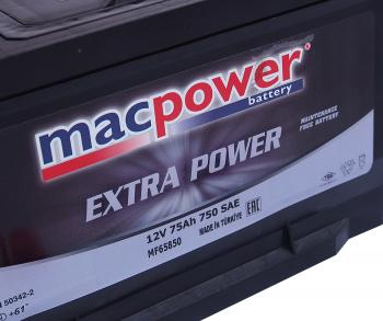 14 399 р. Аккумулятор MACPOWER EXTRA POWER 75Ач MACPOWER 6ст75(1) smf65-850  с доставкой в г. Керчь. Увеличить фотографию 3