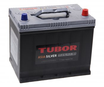 12 499 р. Аккумулятор TUBOR Asia Silver 77Ач обратная полярность TUBOR 6ст77(0) d26l  с доставкой в г. Керчь. Увеличить фотографию 1