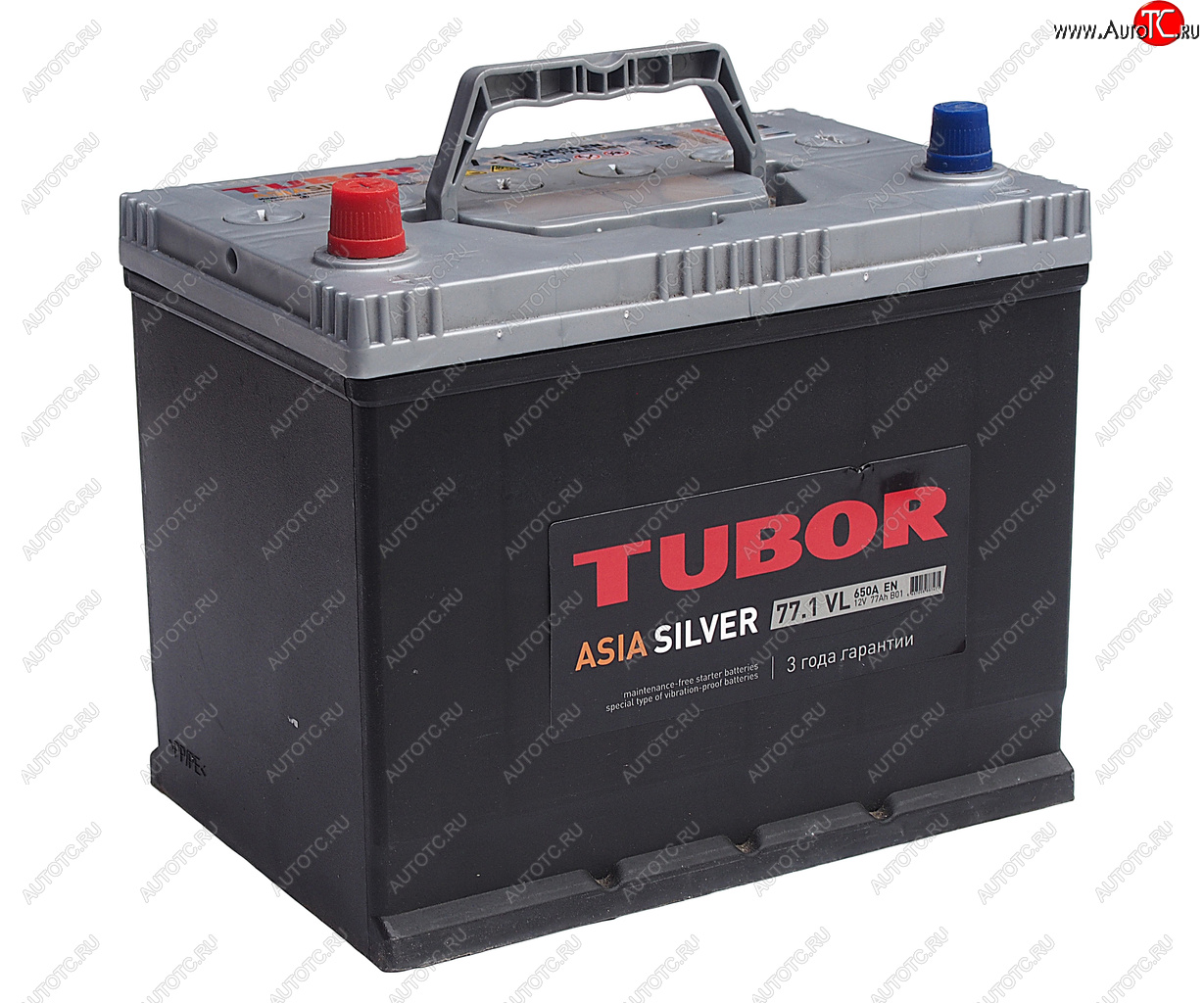 12 349 р. Аккумулятор TUBOR Asia Silver 77Ач TUBOR 6ст77(1) d26r  с доставкой в г. Керчь