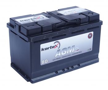 26 649 р. Аккумулятор KORTEX AGM 80Ач обратная полярность KORTEX 6ст80(0) agm580901  с доставкой в г. Керчь. Увеличить фотографию 1
