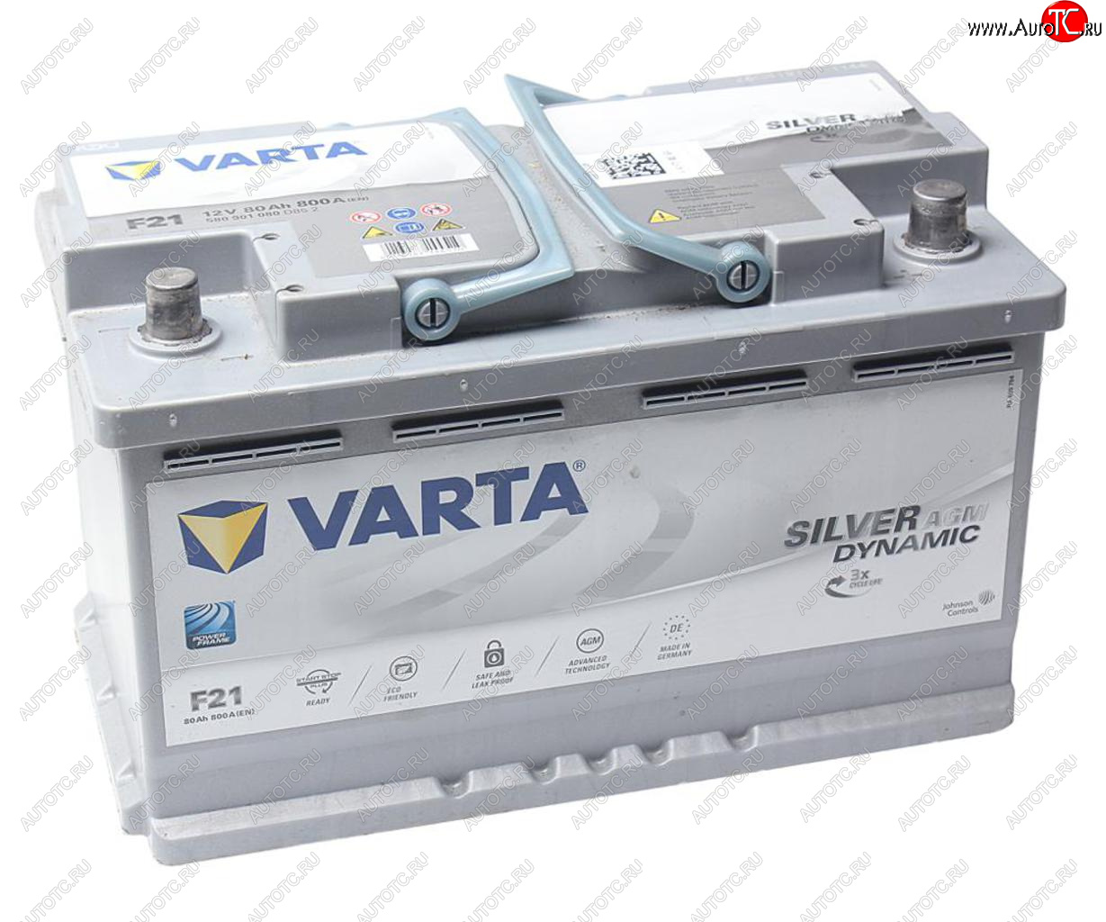 32 749 р. Аккумулятор VARTA Silver Dynamic AGM 80Ач обратная полярность VARTA 6ст80(0) f21 (a6)  с доставкой в г. Керчь