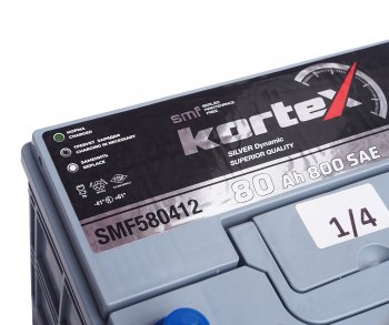 13 699 р. Аккумулятор KORTEX SILVER Dynamic ASIA 80Ач обратная полярность KORTEX 6ст80(0) smf580412 (d26)  с доставкой в г. Керчь. Увеличить фотографию 3