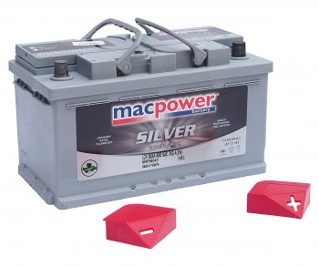 14 299 р. Аккумулятор MACPOWER 80Ач обратная полярность,низкий MACPOWER 6ст80(0) smf58827(58043)  с доставкой в г. Керчь. Увеличить фотографию 3