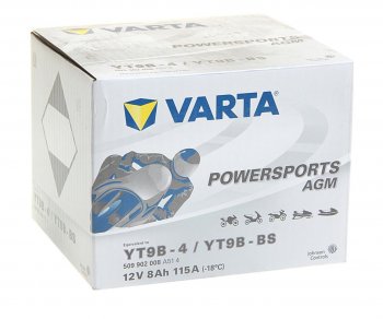 5 249 р. Аккумулятор VARTA MOTO AGM 8Ач VARTA 6ст8 509 902 008 (yt9b-4(bs))  с доставкой в г. Керчь. Увеличить фотографию 2