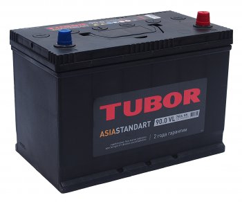 13 349 р. Аккумулятор TUBOR Asia Standart 90Ач обратная полярность TUBOR 6ст90(0) d31l  с доставкой в г. Керчь. Увеличить фотографию 1