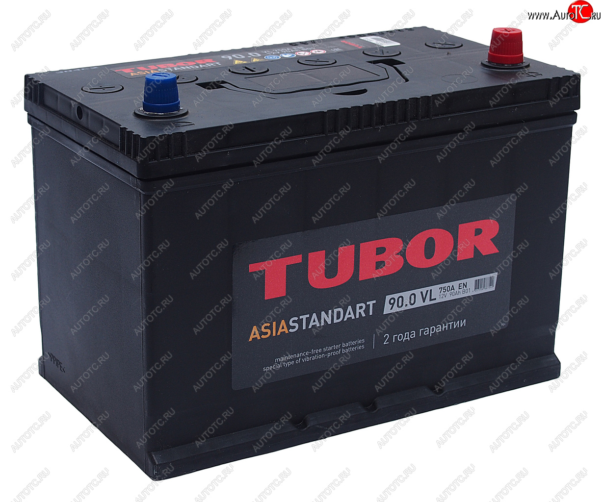 13 349 р. Аккумулятор TUBOR Asia Standart 90Ач обратная полярность TUBOR 6ст90(0) d31l  с доставкой в г. Керчь