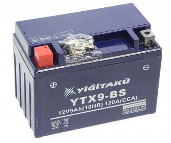 3 599 р. Аккумулятор YIGITAKU MOTO GEL 9А/ч MACPOWER 6ст9 ytx9-bs(mf) MACPOWER 6ст9 ytx9-bs(mf)  с доставкой в г. Керчь. Увеличить фотографию 1