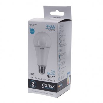 729 р. Лампа светодиодная E27 A67 35W (280W) 220V теплый GAUSS GAUSS 70225 GAUSS 70225  с доставкой в г. Керчь. Увеличить фотографию 3