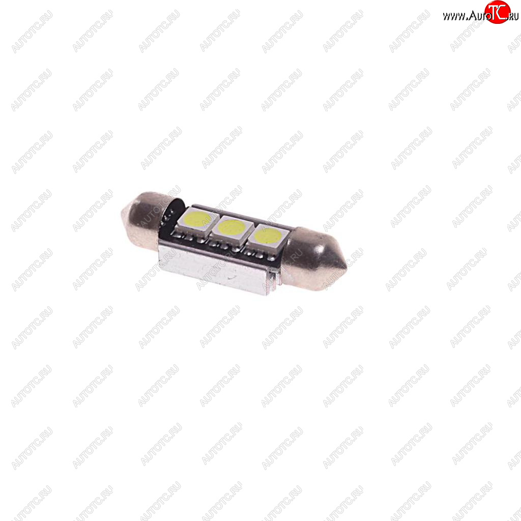 132 р. Лампа светодиодная 12V C5W SV8.5-8 6000K двухцокольная 3 светодиода с обманкой CANbus MEGAPOWER MEGAPOWER-AUTOMOTIVE 70231w  с доставкой в г. Керчь