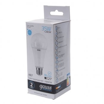 459 р. Лампа светодиодная E27 A67 35W (280W) 220V холодный GAUSS GAUSS 70235 GAUSS 70235  с доставкой в г. Керчь. Увеличить фотографию 3