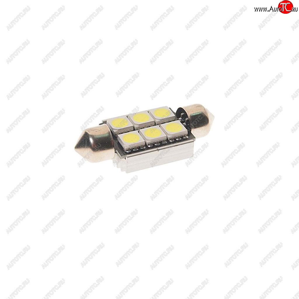 209 р. Лампа светодиодная 24V C5W SV8.5-8 6000K двухцокольная 6 светодиодов с обманкой CANbus MEGAPOWER MEGAPOWER-AUTOMOTIVE 70235w-24  с доставкой в г. Керчь