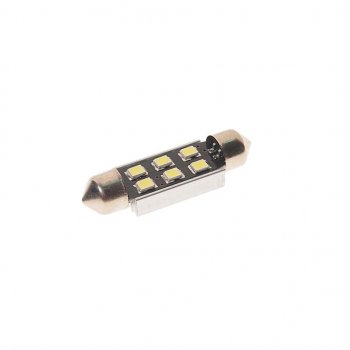 245 р. Лампа светодиодная 24V C5W SV8.5-8 6000K двухцокольная 6 светодиодов MEGAPOWER MEGAPOWER-AUTOMOTIVE 70253w-24  с доставкой в г. Керчь. Увеличить фотографию 1