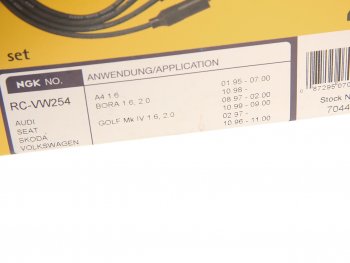 6 949 р. Провод высоковольтный VW Bora,Golf AUDI A3 SEAT Cordoba комплект NGK NGK 7044  с доставкой в г. Керчь. Увеличить фотографию 4