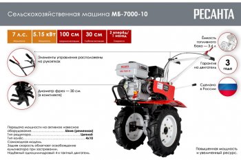 45 999 р. Мотокультиватор 7.0 л.с., скор.2/1, ширина обработки 100см, бак 3.6л РЕСАНТА РЕСАНТА 70537 РЕСАНТА 70537  с доставкой в г. Керчь. Увеличить фотографию 2