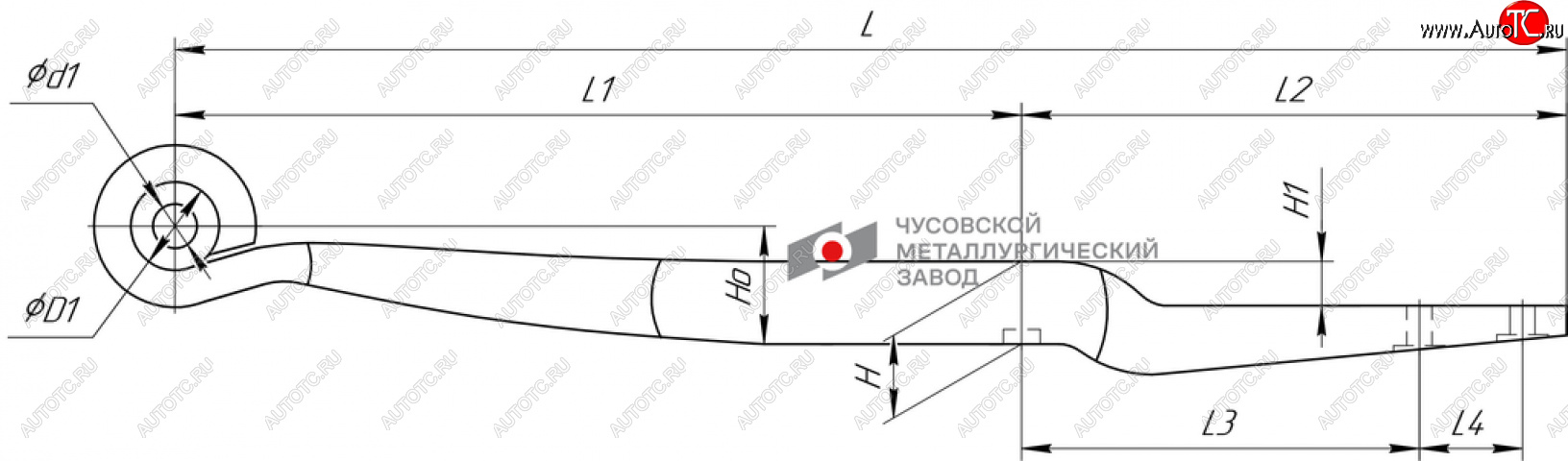 19 799 р. Полурессора BPW задняя прицепа (1 лист) прямая L=1000мм ЧМЗ SPRINGER ЧМЗ 705601bw-13.89.0  с доставкой в г. Керчь