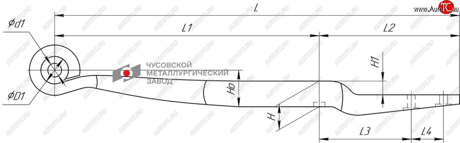 18 549 р. Полурессора BPW задняя прицепа (1 лист) прямая L=935мм ЧМЗ SPRINGER ЧМЗ 705601bw-13.90.0  с доставкой в г. Керчь