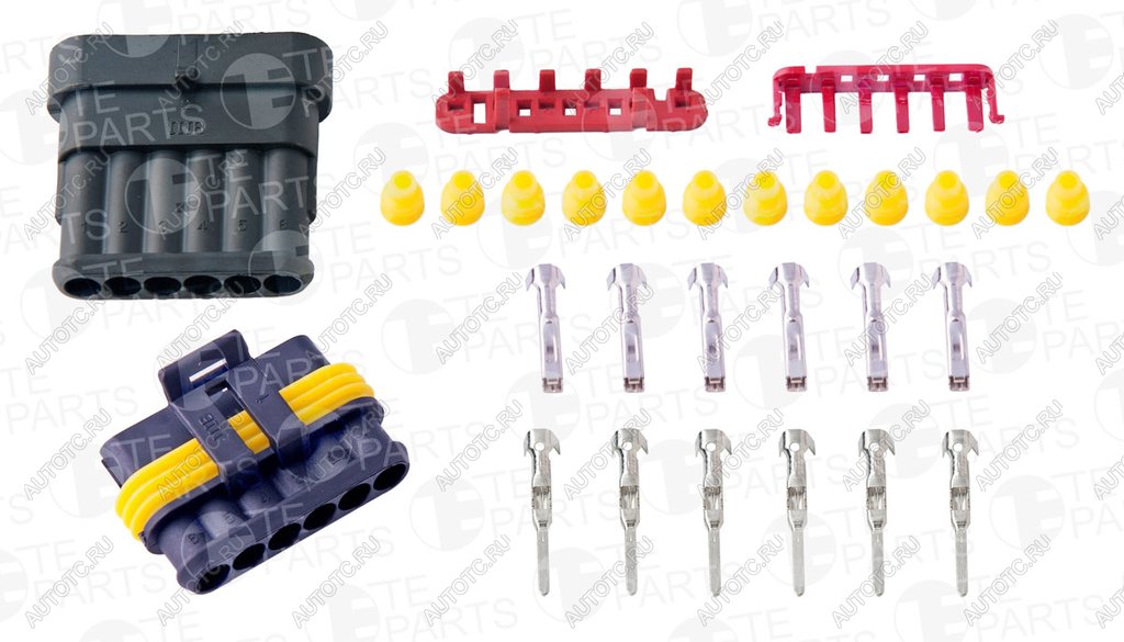 699 р. Разъем IVECO электрический (6-ти контактный) (7813067+7813062) TE PARTS TE PARTS 7113029  с доставкой в г. Керчь