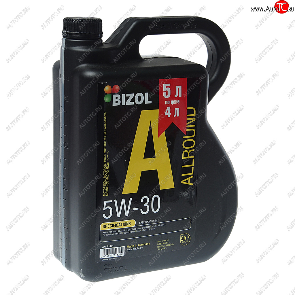 4 549 р. Масло моторное ALLROUND 5W30 синт.5л BIZOL АКЦИЯ BIZOL 71331  с доставкой в г. Керчь