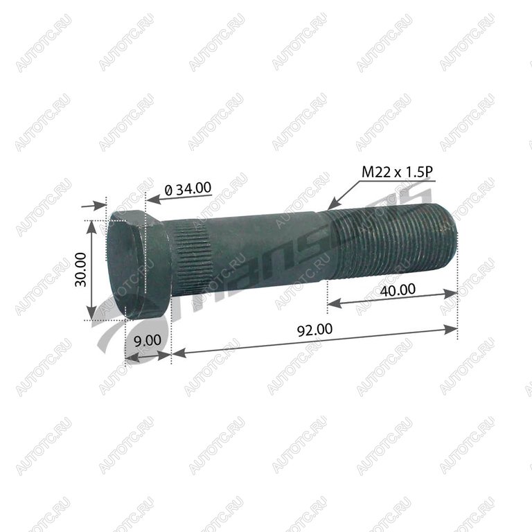 232 р. Шпилька колеса IVECO (M22x1.5х92) MANSONS MANSONS 750.018  с доставкой в г. Керчь
