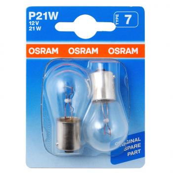 170 р. Лампа 12V P21W BA15s блистер (2шт.) OSRAM OSRAM 7506-02b  с доставкой в г. Керчь. Увеличить фотографию 1