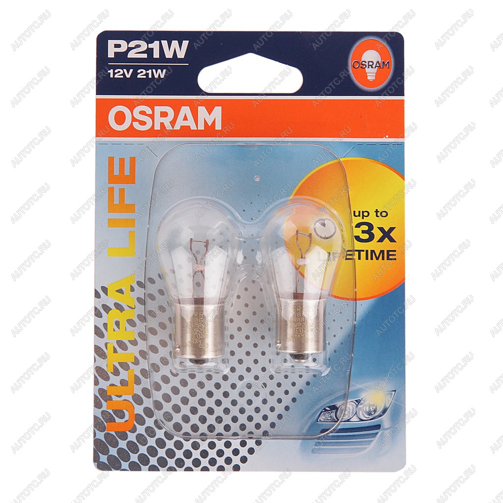 280 р. Лампа 12V P21W BA15s блистер (2шт.) Ultra Life OSRAM OSRAM 7506ult-02b  с доставкой в г. Керчь