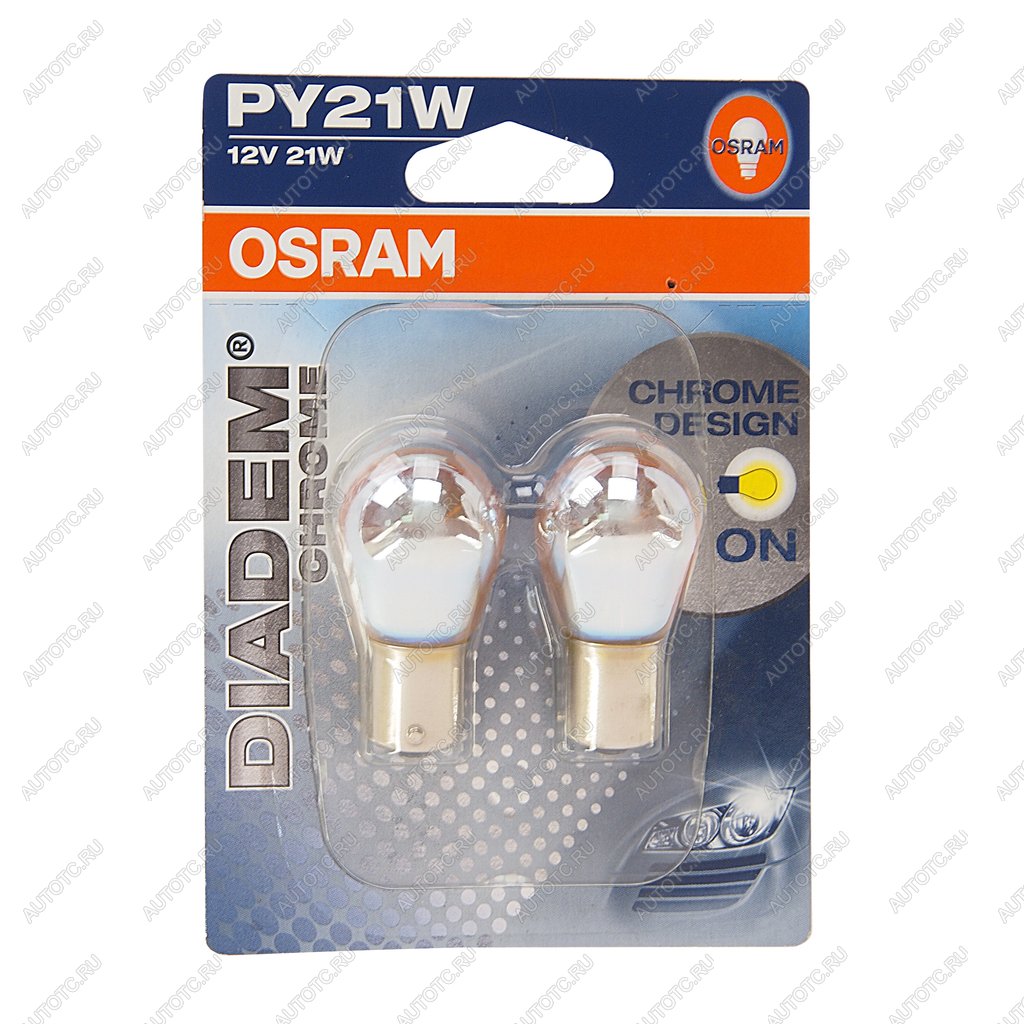 1 199 р. Лампа 12V PY21W BAU15s желтая блистер (2шт.) Diadem Chrome OSRAM OSRAM 7507dc-02b  с доставкой в г. Керчь