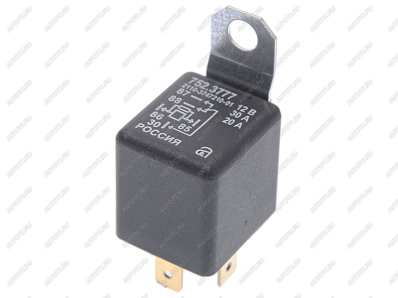 190 р. Реле электромагнитное 12V 5-ти контактное 3020А переключ. с кроншт. с резистором АВАР АВАР 752.3777  с доставкой в г. Керчь